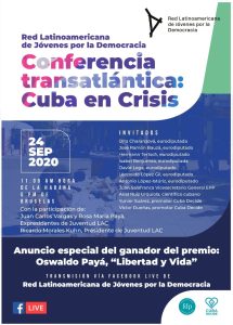 Parlamento Europeo recibe el Premio Oswaldo Payá Libertad y Vida 2020 en Conferencia Transatlántica sobre Cuba